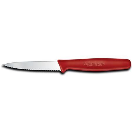 VICTORINOX 3 1/4 in Red Serrated Paring Knife 6.76309999999999